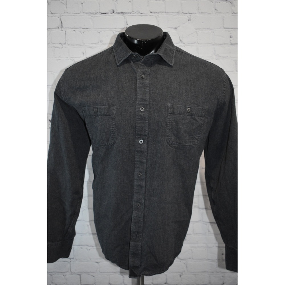 UNTUCKit Button Down Mens XXL 2XL Charcoal Grey Herringbone Flannel Long Sleeve - Picture 6 of 7